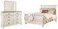 Willowton  Sleigh Bed With Mirrored Dresser