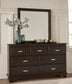 Covetown Twin Panel Bed with Mirrored Dresser and Nightstand