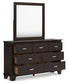 Covetown Twin Panel Bed with Mirrored Dresser