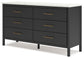 Cadmori Full Upholstered Panel Bed with Dresser