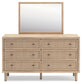 Cielden King Panel Headboard with Mirrored Dresser