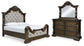 Maylee King Upholstered Bed with Mirrored Dresser