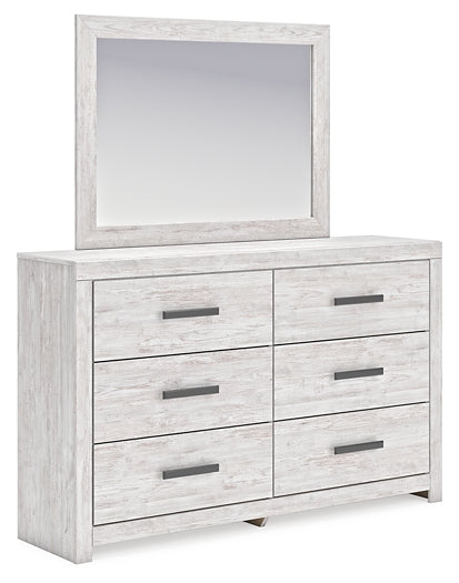 Cayboni Queen Panel Bed with Mirrored Dresser, Chest and 2 Nightstands