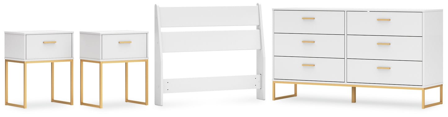 Socalle Twin Panel Headboard with Dresser and 2 Nightstands