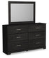 Belachime King Panel Bed with Mirrored Dresser and Chest