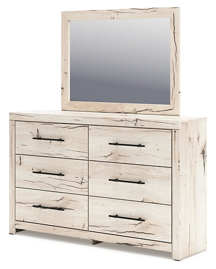 Lawroy Queen Panel Bed with Mirrored Dresser and Nightstand