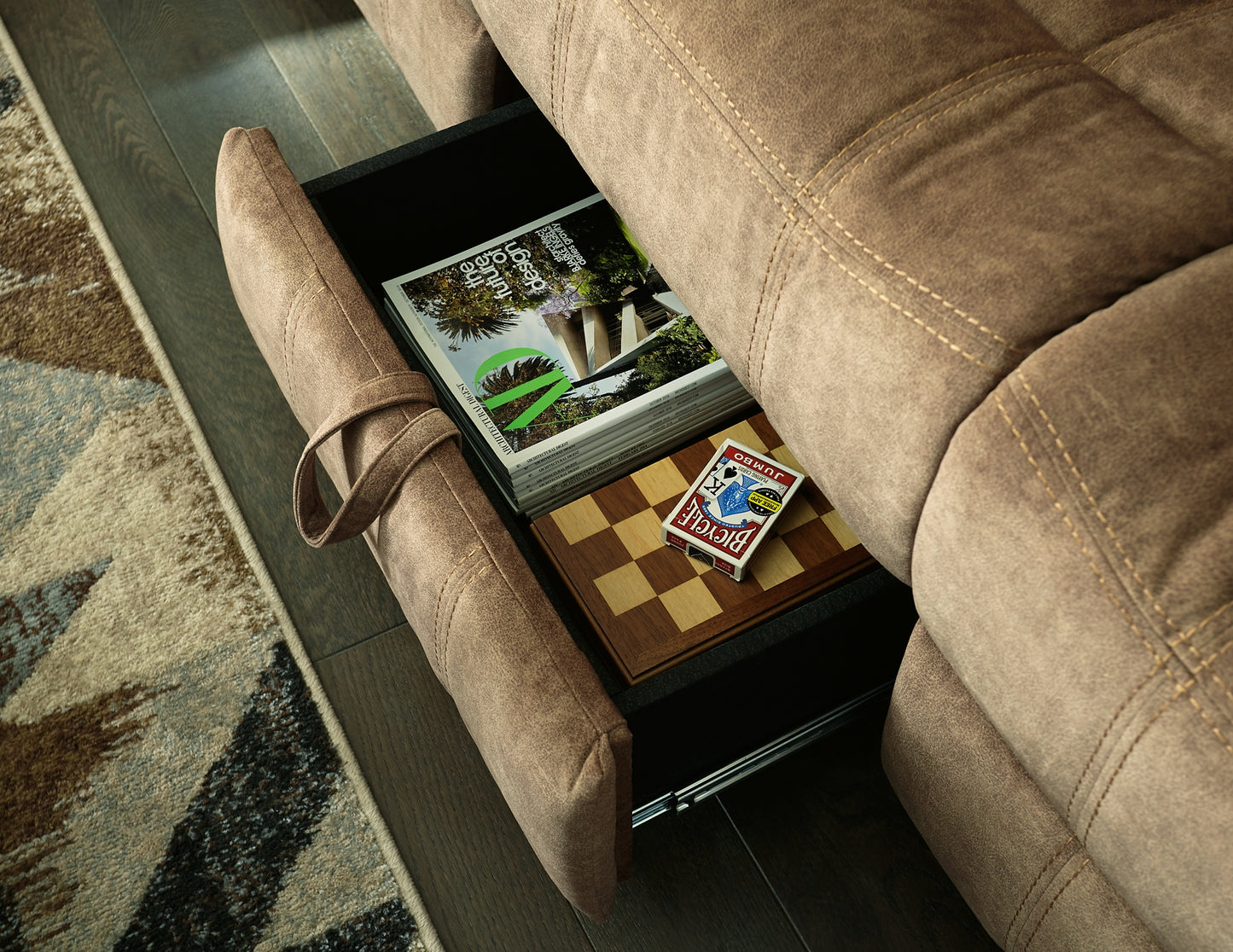 Huddle-Up REC Sofa w/Drop Down Table