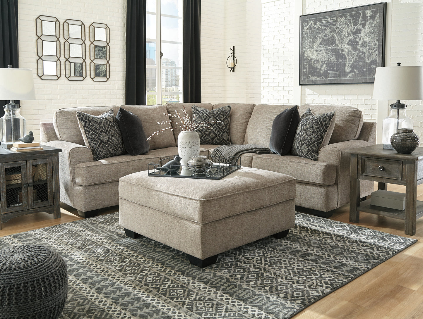 Bovarian 2-Piece Sectional with Ottoman