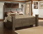 Juararo California King Poster Bed with Mirrored Dresser, Chest and Nightstand