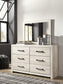 Cambeck Queen Panel Bed with 4 Storage Drawers with Mirrored Dresser, Chest and 2 Nightstands