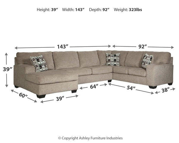 Ballinasloe 3-Piece Sectional with Ottoman