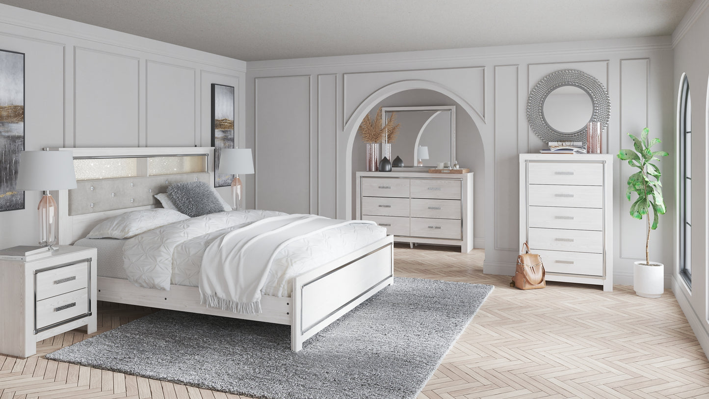 Altyra King Bookcase Headboard with Mirrored Dresser