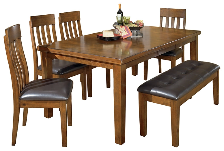 Ralene Dining Table and 4 Chairs and Bench