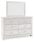 Paxberry Queen Panel Bed with Mirrored Dresser