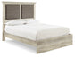 Cambeck King Upholstered Panel Bed with Mirrored Dresser and 2 Nightstands