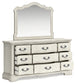 Arlendyne Queen Upholstered Bed with Mirrored Dresser