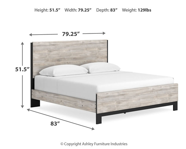 Vessalli King Panel Bed with Mirrored Dresser and Chest