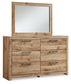 Hyanna Full Panel Bed with Mirrored Dresser and Nightstand