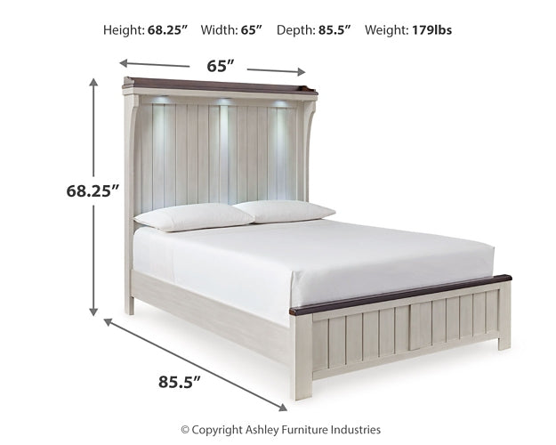 Darborn Queen Panel Bed with Mirrored Dresser