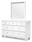 Fortman California King Panel Bed with Mirrored Dresser, Chest and Nightstand