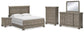 Lexorne King Sleigh Bed with Mirrored Dresser, Chest and Nightstand