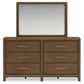 Cabalynn King Panel Bed with Storage with Mirrored Dresser and Nightstand